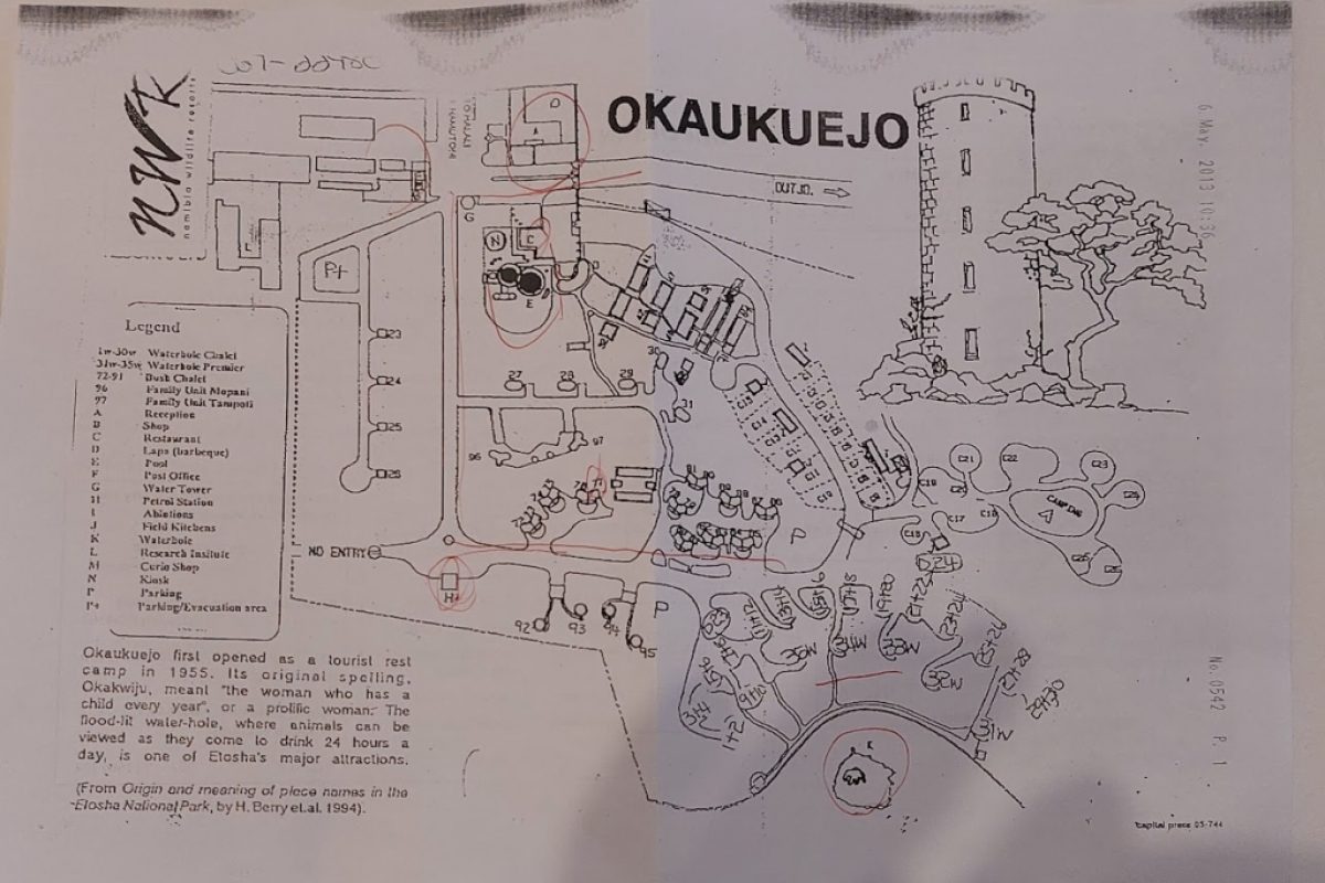 Lageplan Okaukuejo